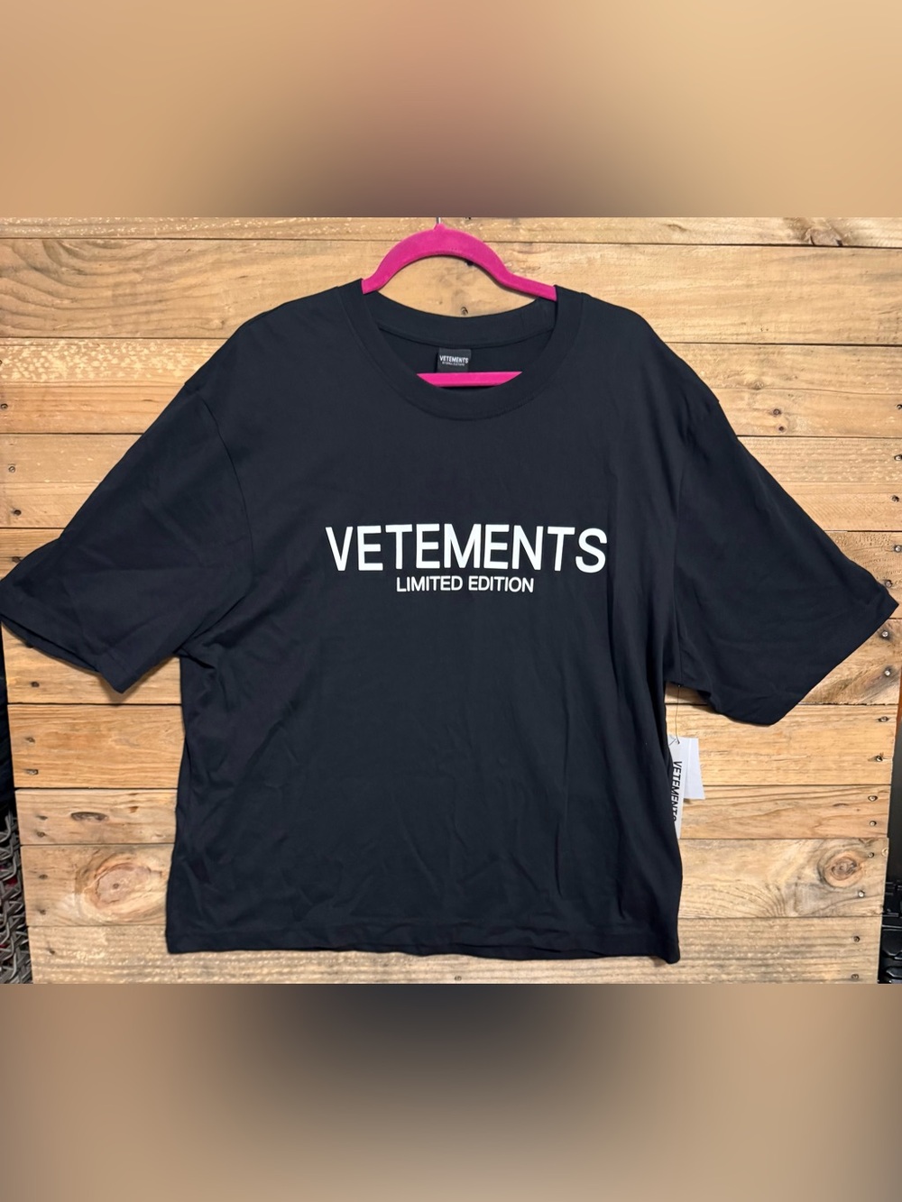 Vetements Black Tee with White 'VETEMENTS LIMITED EDITION' Logo